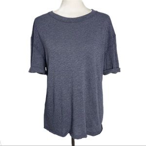 WE THE FREE Heather Blue Rolled Sleeve Boyfriend Tee